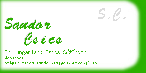 sandor csics business card